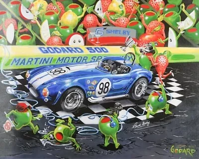 *Michael Godard- WE ALL LOVE A SHELBY -NASCAR-Auto Racing-Martini-Daytona-Art* • $995