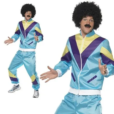 80's Fashion Costume Scouser Shell Suit Mens Chav Fancy Dress Size Med TOP ONLY • £2.99