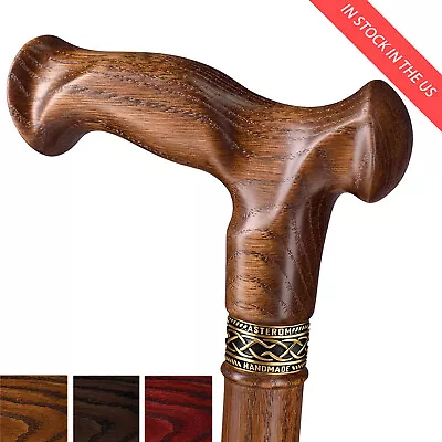 Wooden Walking Cane For Men Women Handmade Stylish Canes Vesper Oak Wood • $88.50