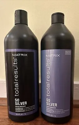 Matrix Total Results - SO SILVER Shampoo & Conditioner Set 33.8 OZ  Liter Each • $48.49
