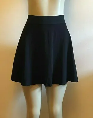 MISS SELFRIDGE Petites High Waisted Full Skater Mini Skirt In Black S (EU 34) • £14.45