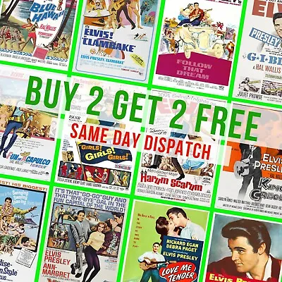 £4.99 • Buy Classic Elvis Presley Movie Posters Vintage Wall Art Retro Poster Prints Gift
