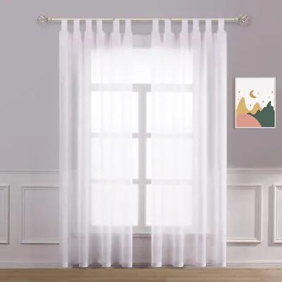 £12 • Buy Megachest A Pair Of Tab Top Voile Curtain 10 Drops 10 Colors.
