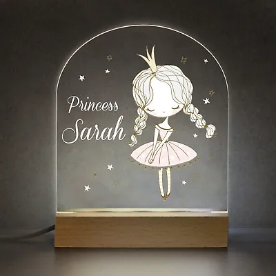 Personalised Princess Nursery Light Lamp Decor Baby Name Girls Gift Night Light • £10.95