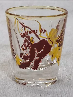 Vintage Jungle Shot Glass Monkey Riding A Goat Tiki Monkeys Animals Humor • $14.50