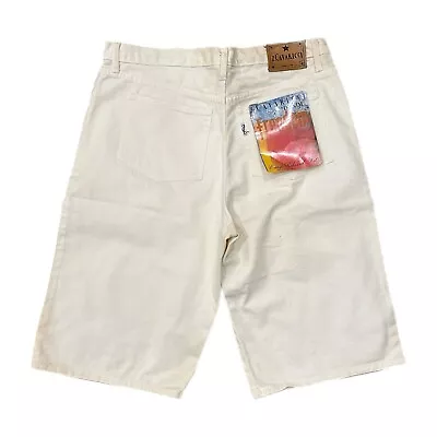 Vintage Z Cavaricci Shorts Mens 36 90s Streetwear Relaxed Fit White Denim • $99.99