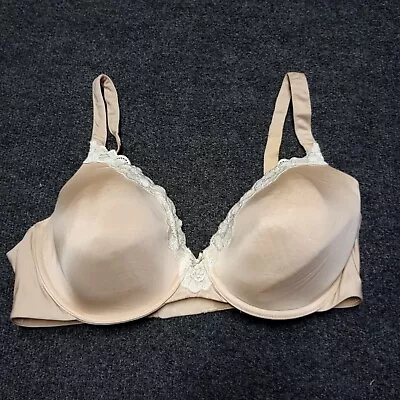 Maidenform Bra Women 38D Beige Sweet Nothings Extra Coverage Lace Trim 8135 • $6.48