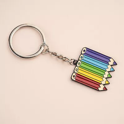 Cute Colour Pencils School Teacher Keychain Keyring Key Ring Appreciation Gift • $8.95