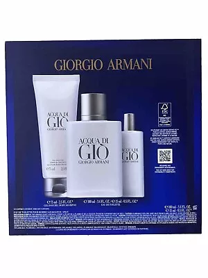 Acqua Di Gio By Armani 3 Piece Set For Men Body Shampoo 75mL And Toilette • $140