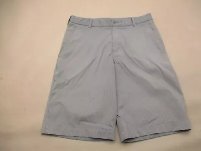 NIKE GOLF Size 30 Mens Gray Striped Zip Fly Pockets Flat Front Golf Shorts 901 • $8.50