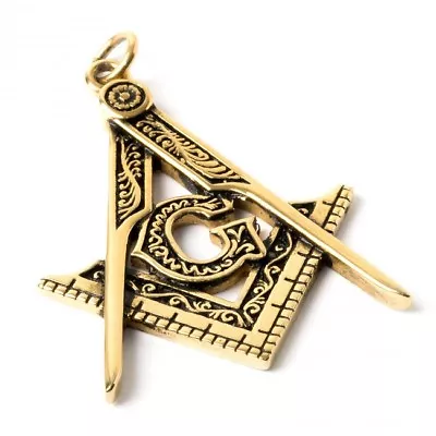 Masonic Antique Gold Pendent With G • £14.39