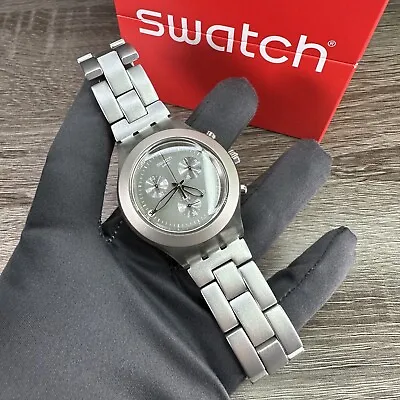 New✅ Swatch Irony Full Blooded Mint Green Chrono Aluminum 43mm Watch Svcg4000ag • $139.99