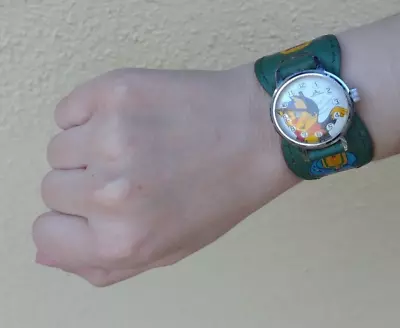 Vintage 1960s Meister Anker Waggle Eyes Cat Watch Painted Animals Wristband • $85
