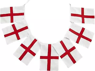 10m St George Day England 30 Flags Fabric Bunting Decoration Sport Support • £4.18