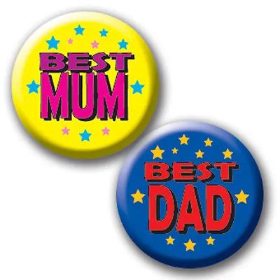 BEST MUM & BEST DAD BADGE OR FRIDGE MAGNET 55mm Birthday Mothersday/fathersday • £1.62
