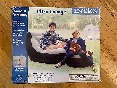 New Intex Inflatable Home Camping Ultra Lounge W/ Ottoman 68564EP Flcoked • £36.62