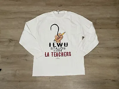 ILWU Longshore & Warehouse Union Sz XL Solidarity Hook LA Teachers White T-Shirt • $10.39