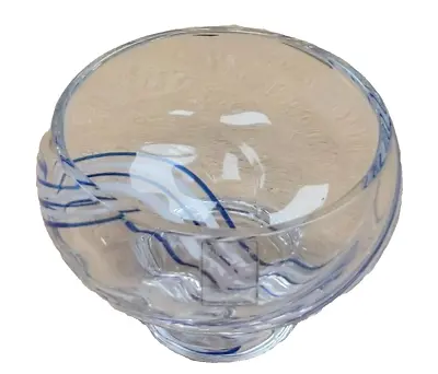 Vintage Caithness Crystal Glass Blue & White Panache Swirl Footed Dish Bowl  • £7