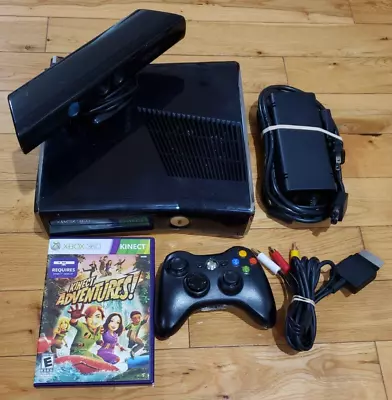 Xbox 360 S Slim Bundle 1439 250GB Console Kinect Controller Power AV TESTED! • $92.66