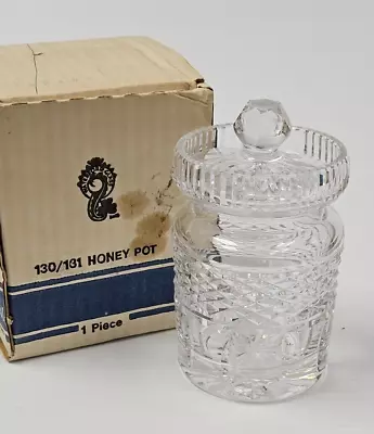 New Old Stock WATERFORD Crystal CASTLEMAINE Jam Condiment Jar Honey Pot With Lid • $39.95