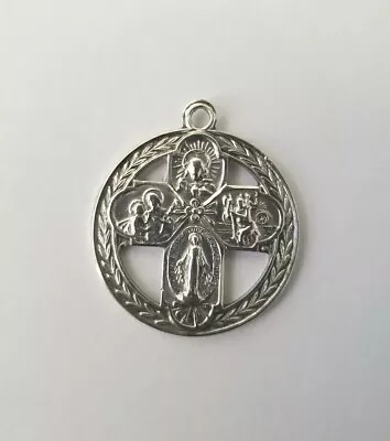 Vtg Sterling Silver Scapular Mary Miraculous Medal 1 1/8 In Jesus St Joseph  • $21