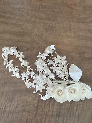 Bridal Hair Comb Ivory Floral Vintage • $10