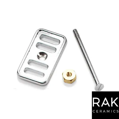 £7.95 • Buy RAK Chrome Square Ceramic Sink Decorative Overflow Cover Plate & Bolt