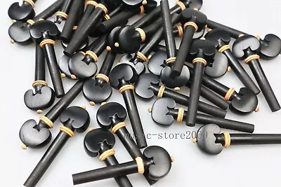 50pcs Beautiful Violin Pegs 4/4 Size Ebony Wood With Boxwood Collar • $33.84