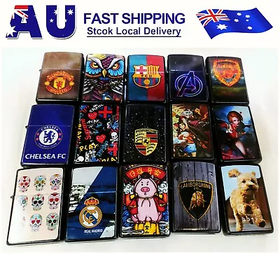 $8.99 • Buy Clearance Pocket Metal Refillable Windproof Oil Lighters Random One Lighter