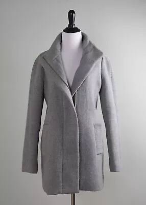 J.CREW Factory $198 City Solid Gray Lined Wool Blend Coat Jacket Top Size 4 • $69.99