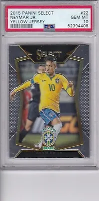 $70 • Buy 2015 Select Neymar Jr Yellow Jersey Psa 10