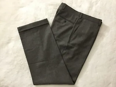 MABRO Men's 100% Wool Dress Pants Dark Gray Melange Size 31 Weared Once • $35