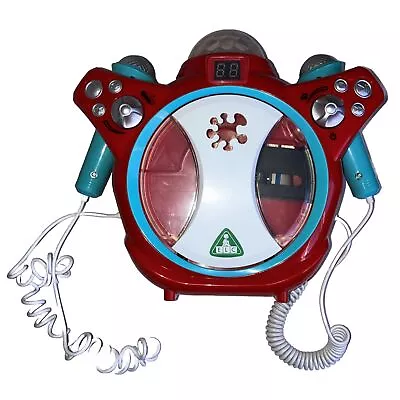 •• ELC Red Sing-A-Long CD Player Karaoke Machine Double Microphones - Working •• • £14.99