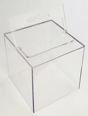 $5.45 • Buy 2 X Clear Acrylic Plastic Cube 3.5  Desk Vanity Organizer Display Case Catch All
