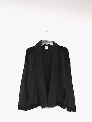 CAbi Women's Fireside Cardigan Size Large Dark Teal Black Chunky Knit Top 3015 • $9.99