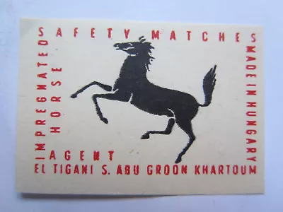 HUNGARIAN STALLION HORSE MATCHES MATCH BOX LABEL C1960 NORMAL SIZE HUNGARY MADE • $2.59