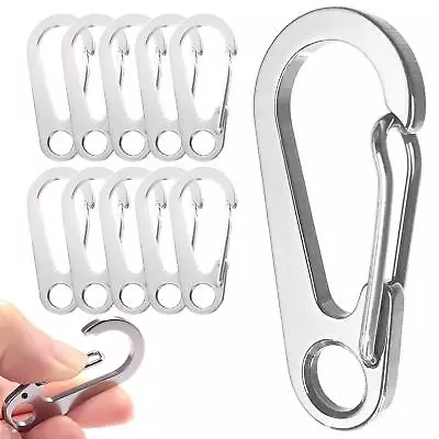10PCS 1.77 Inch Stainless Steel Clip Spring-Snap HookEDC Mini Carabiner Cust... • $17.44
