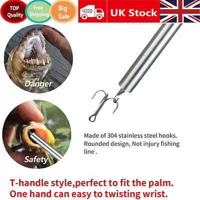 For Fish Hook Remover Disgorger Detacher T Bar Fishing Tackle Safe Removal Tool • £6.79