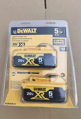 2Pack Dewalt DCB205 20V MAX XR 5.0 Ah Compact Power Tool Battery NEW SEALED • $77