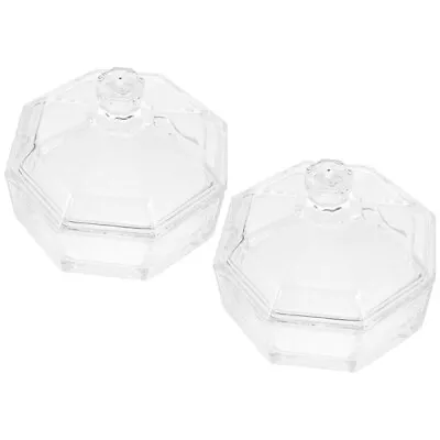 2 Glass Storage Jars With Lid For Candy Seasoning Wedding Buffet Display • £28.58