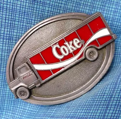 Coca Cola Truck Promo Belt Buckle Soda Pop #d Vtg 90s Coca Cola Brand    .XTT927 • $29.99