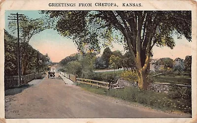 Chetopa KS Kansas Labette County Main Street Bridge C1922 Vtg Postcard T7 • $24.15