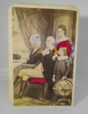 George Washington Martha & Family Mount Vernon Painting Card Hand Colored • $75