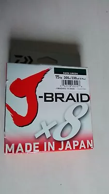 Daiwa J-Braid X8 300M Braid Super Strong PE Fishing Line Green 15 Lb • $50