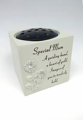 Memorial Graveside Pot Verse Flowers Diamante Rose Grave Pot Vase Special Missed • £19.99