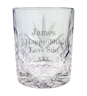 Personalised Crystal 11oz Whisky Glass Engraved 40th 50th 60th Birthday Gift • £12.99