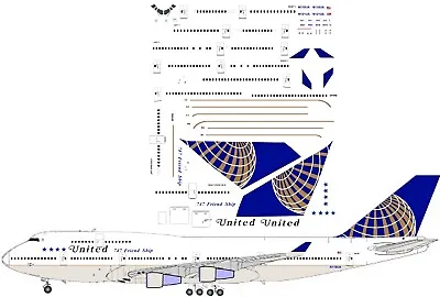 United  Farewell  Boeing 747-400 Airliner Decal 1:144 Scale For Revell Kit • £10