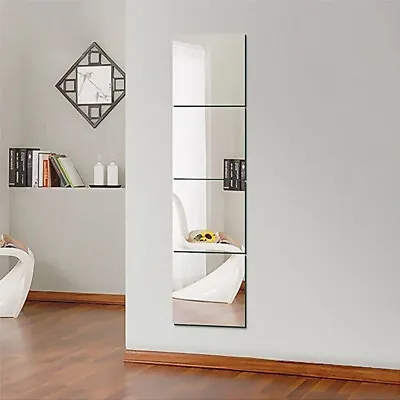 £7.99 • Buy 4pc Wall Mirror Tile Sticker Square Self Adhesive Room Stick On 30CM Acrylic