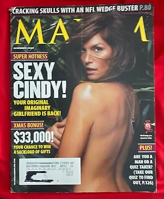 MAXIM Magazine Sexy Cindy Crawford December 2005 • $6