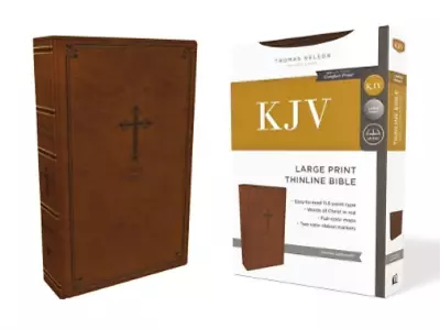 Thomas Nelson KJV Holy Bible: Large Print Thinline Brown Leathe (Leather Bound) • $44.63